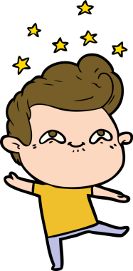 Bir insan tarafından çizilmiş heyecanlı bir çizgi film.