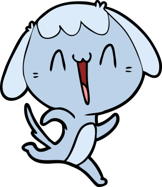 Bir insan tarafından çizilmiş şirin bir çizgi film köpeği.