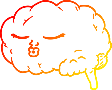 Bir insan tarafından çizilmiş karikatür beyninin sıcak gradyan çizimi