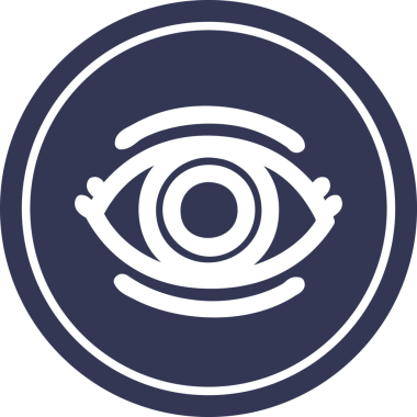 bir insan tarafından çizilmiş göz yuvarlak simgesi.