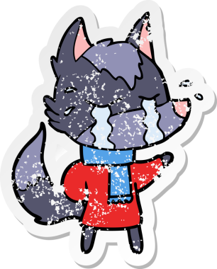 Bir insan tarafından çizilmiş ağlayan bir karikatür çıkartması.