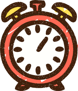 Bir insan tarafından çizilen Alarm Saati Tebeşiri