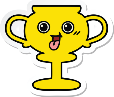 Bir insan tarafından çizilmiş şirin bir karikatür kupasının çıkartması.