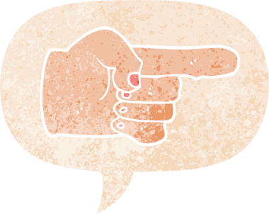 Bir insan tarafından çizilmiş grunge ile konuşma baloncuğu ile çizilen çizgi film sıkıntılı retro desen