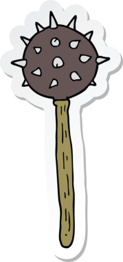 Bir insan tarafından çizilmiş bir ortaçağ topuzu çıkartması.