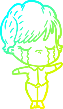 Bir insan tarafından çizilmiş ağlayan bir karikatür çizimi.