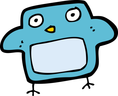 Bir insan tarafından çizilmiş çizgi film kuşu.