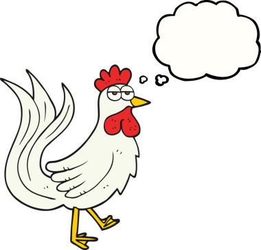 Bir insan tarafından çizilmiş serbest çizim balon karikatür horozu