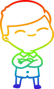 gökkuşağı gradyan çizimi bir insan tarafından çizilmiş gülümseyen çocuk çizgi filmi