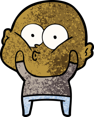 Bir insan tarafından çizilmiş kel bir adam.