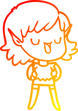 Bir insan tarafından çizilmiş çizgi film karakteri bir elf kızı çizimi