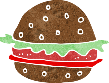 Bir insan tarafından çizilmiş çizgi film hamburgeri