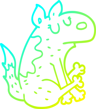 Bir insan tarafından çizilmiş çizgi film köpeği çizimi.