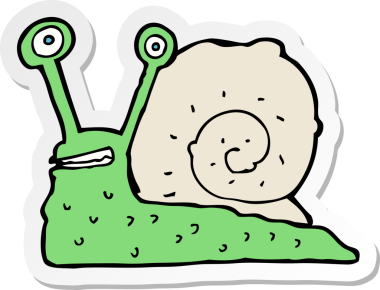 Bir insan tarafından çizilmiş bir salyangozun çıkartması.