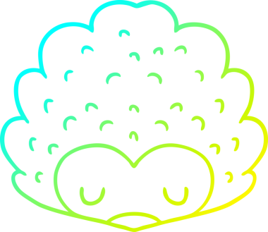 Bir insan tarafından çizilen kirpinin soğuk gradyan çizgisi