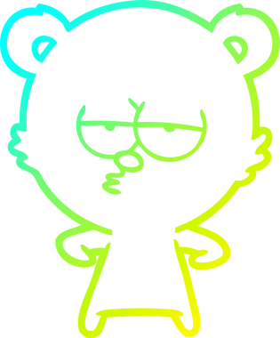 Sıkılmış bir kutup ayısının insan tarafından çizilmiş soğuk çizgi çizgisi.