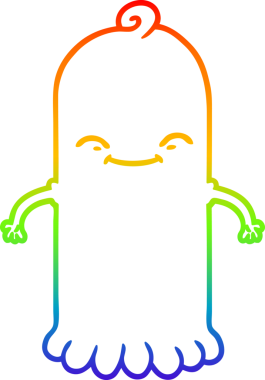 Bir insan tarafından çizilmiş bir çizgi film hayaletinin çizimi.