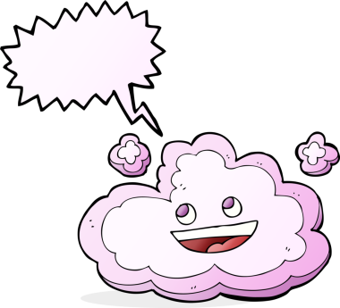 bir insan tarafından çizilmiş konuşma balonlu karikatür dekoratif bulut