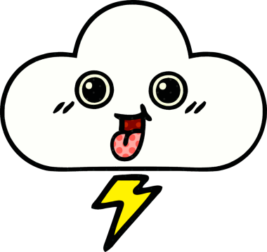 Bir insan tarafından çizilmiş bir fırtına bulutunun karikatürü.