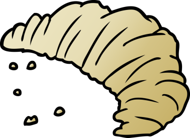 Bir insan tarafından çizilmiş kruvasan çizgi filmi.