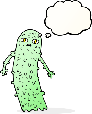 Bir insan tarafından çizilmiş düşünce baloncuklu karikatür hayaleti.