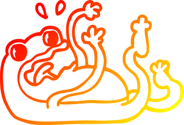 Bir insan tarafından çizilmiş bir kurbağanın sıcak çizgi çizimi