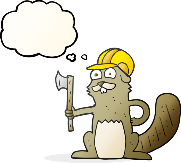 Bir insan tarafından çizilmiş serbest çizim balon karikatür kunduzu.