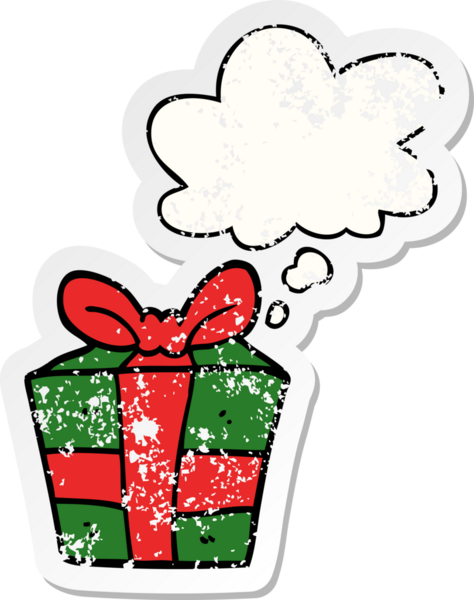 Düşünce baloncuğu olan bir çizgi film, insan tarafından çizilmiş yıpranmış bir çıkartma gibi.