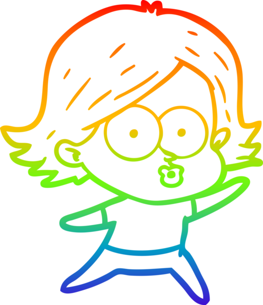 Gökkuşağı gradyan çizimi Bir insan tarafından çizilen çizgi film kızı