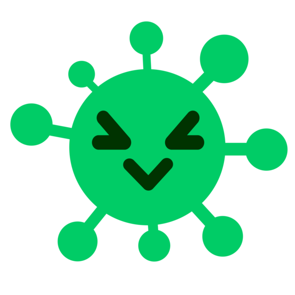 Bir insan tarafından çizilmiş sinirli kuş virüsü.