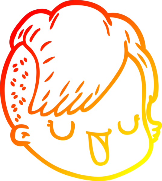 Bir insan tarafından çizilmiş bir çizgi kadın yüzünün sıcak çizgi çizimi