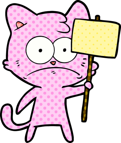 bir insan tarafından çizilmiş sinirli bir kedi.