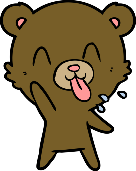 Bir insan tarafından çizilmiş kaba çizgi film ayısı.