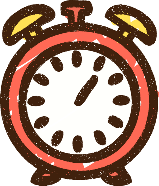 Bir insan tarafından çizilen Alarm Saati Tebeşiri