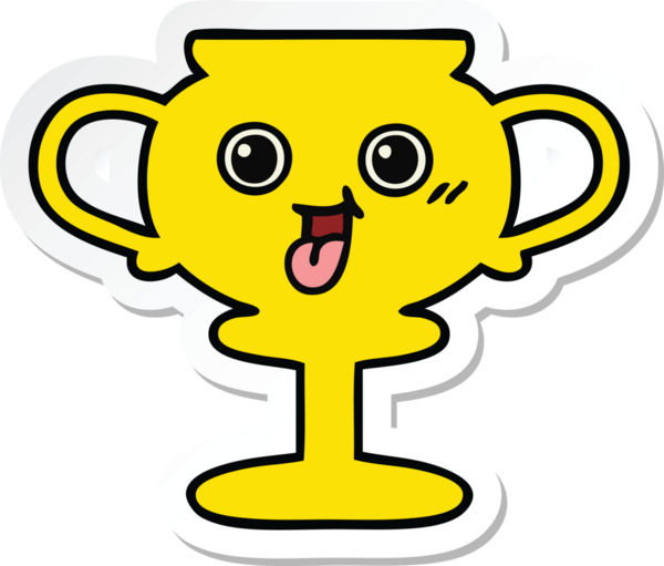 Bir insan tarafından çizilmiş şirin bir karikatür kupasının çıkartması.