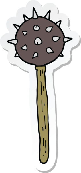 Bir insan tarafından çizilmiş bir ortaçağ topuzu çıkartması.