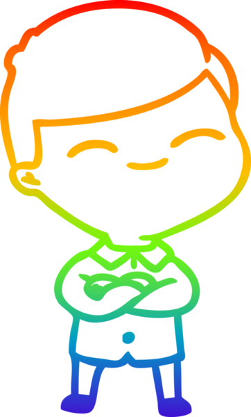 gökkuşağı gradyan çizimi bir insan tarafından çizilmiş gülümseyen çocuk çizgi filmi