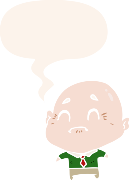 bir insan tarafından çizilmiş eski usul konuşma baloncuğu olan yaşlı bir adam.