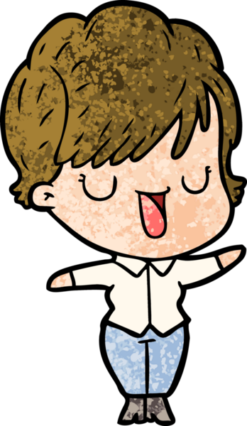 Bir insan tarafından çizilmiş bir karikatür kadın konuşuyor.