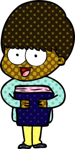 Bir insan tarafından çizilmiş mutlu çizgi film çocuğu.