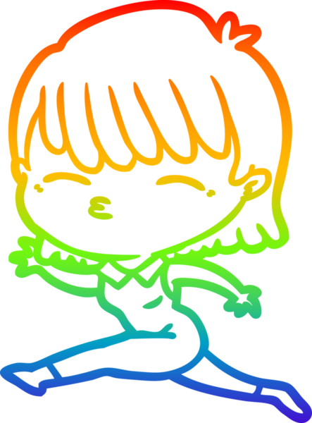 gökkuşağı gradyan çizimi bir insan tarafından çizilmiş bir karikatür kadın