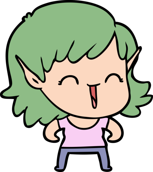 Bir insan tarafından çizilmiş bir elf kızı.