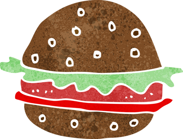 Bir insan tarafından çizilmiş çizgi film hamburgeri