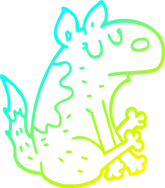 Bir insan tarafından çizilmiş çizgi film köpeği çizimi.