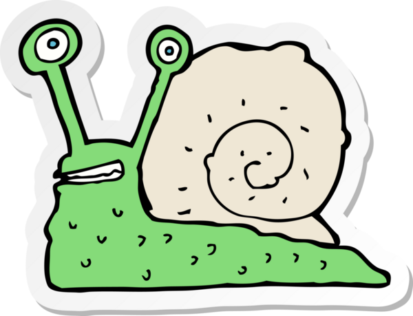 Bir insan tarafından çizilmiş bir salyangozun çıkartması.