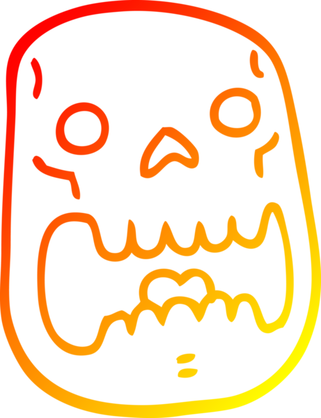 Bir insan tarafından çizilmiş bir cadılar bayramı kafatası çizgi çizimi.