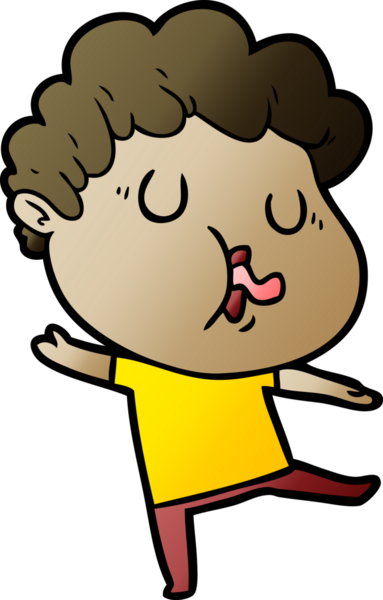 Bir insan tarafından çizilmiş çizgi film şarkıcısı.