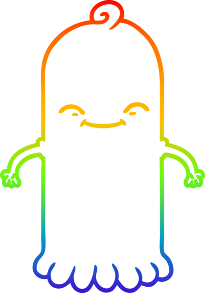 Bir insan tarafından çizilmiş bir çizgi film hayaletinin çizimi.