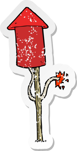 Bir insan tarafından çizilmiş bir havai fişeğin gerilimli çıkartması.