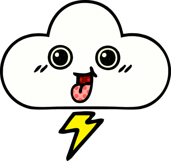 Bir insan tarafından çizilmiş bir fırtına bulutunun karikatürü.